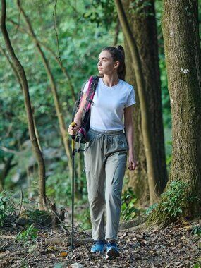 Hugut Women's Hiking Pants Size Large Navy Blue UPF 50 Quick Dry Lightweight